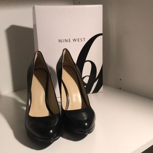 Nine West Black leather heels.